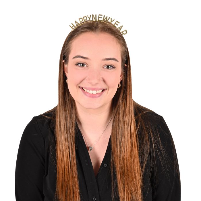 24 Pack Bulk Gold Happy New Year Headbands