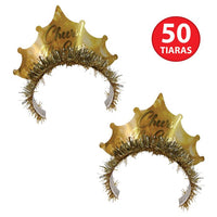 50 Pack Bulk Champagne New Year Tiara