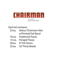 Chairman Silver Assortment for 50, party supplies, decorations, The Beistle Company, New Years, Bulk, Holiday Party Supplies, Discount New Years Eve 2017 Party Supplies, 2017 New Year's Eve Party Kits, New Year's Party Kits for 50 People