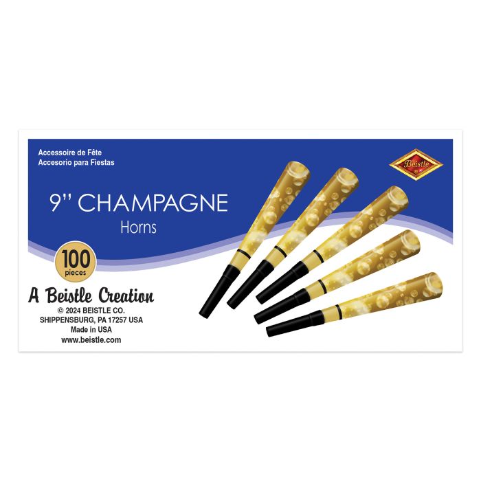 100 Pack Bulk Champagne New Year Horns