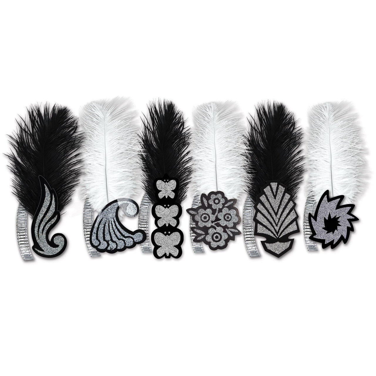 New Year's Eve Black/White Roaring 20's Tiara - Bulk 50 Pack