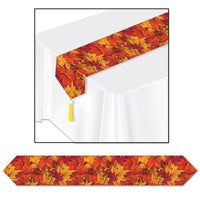 Thanksgiving Printed Fall Leaf Paper Table Runner - Bulk/12 Runners