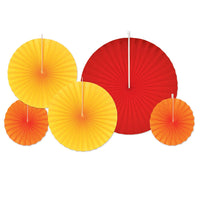 Thanksgiving Accordion Paper Fans - Asst golden-yellow - orange - red - Bulk/60 Fans