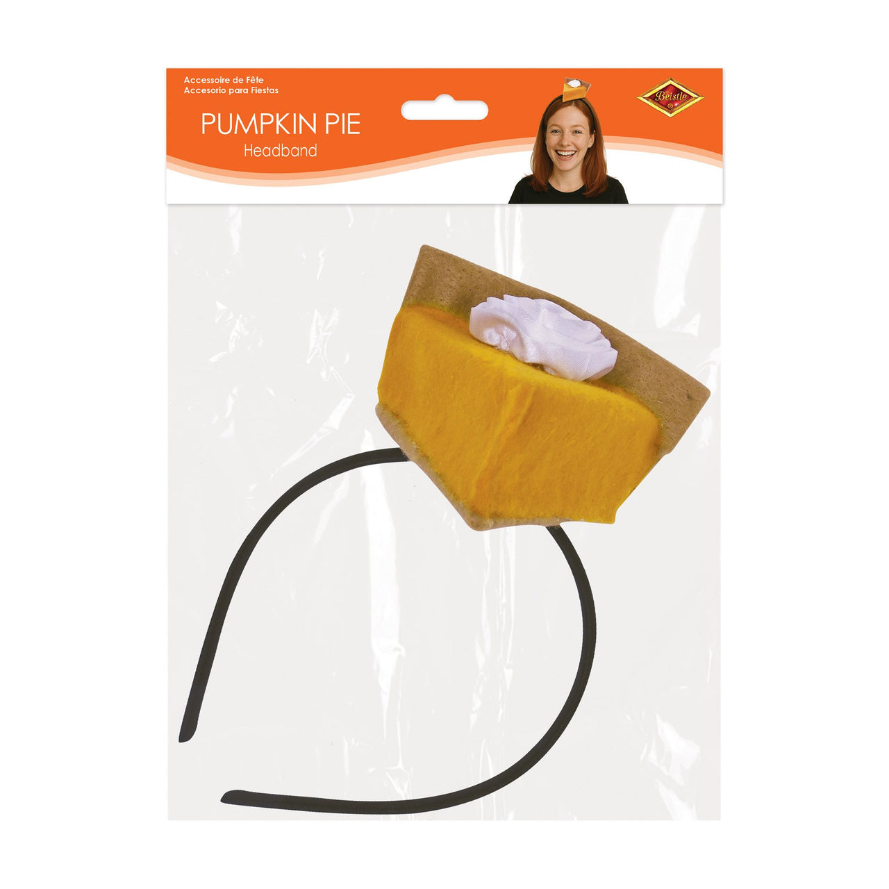 12 Pack Bulk Festive Pumpkin Pie Headband Thanksgiving & Fall