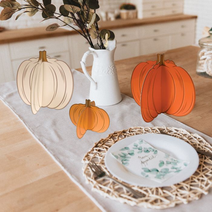 36 Pack Bulk 3-D Pumpkin Centerpieces