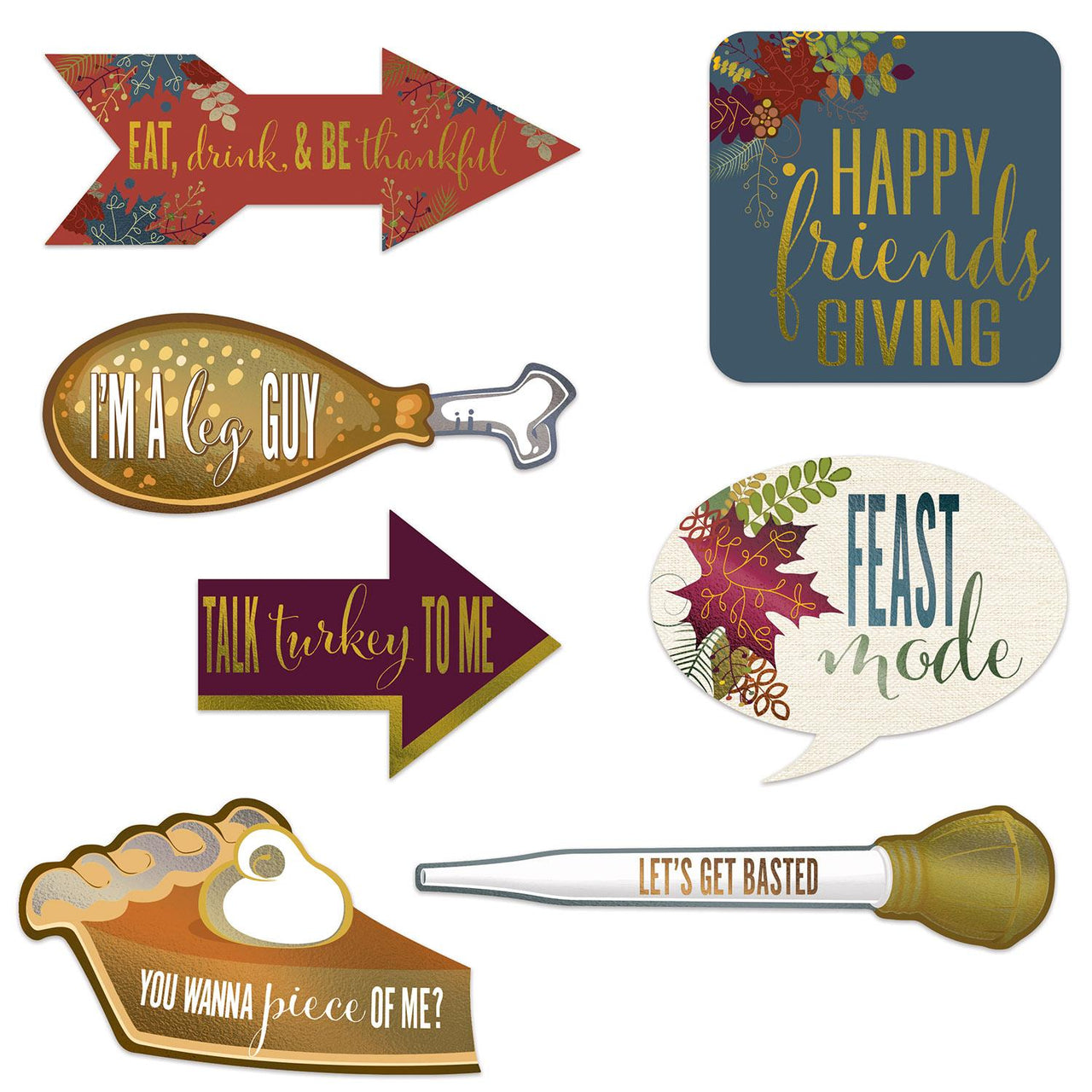 Foil Friendsgiving Photo Fun Signs - Bulk/84 Fun Signs