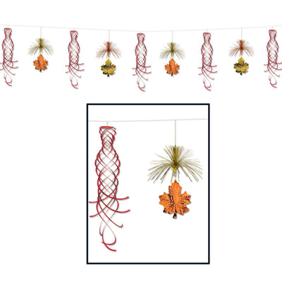 Thanksgiving Leaf Shimmer Garland - Bulk 12 Pack