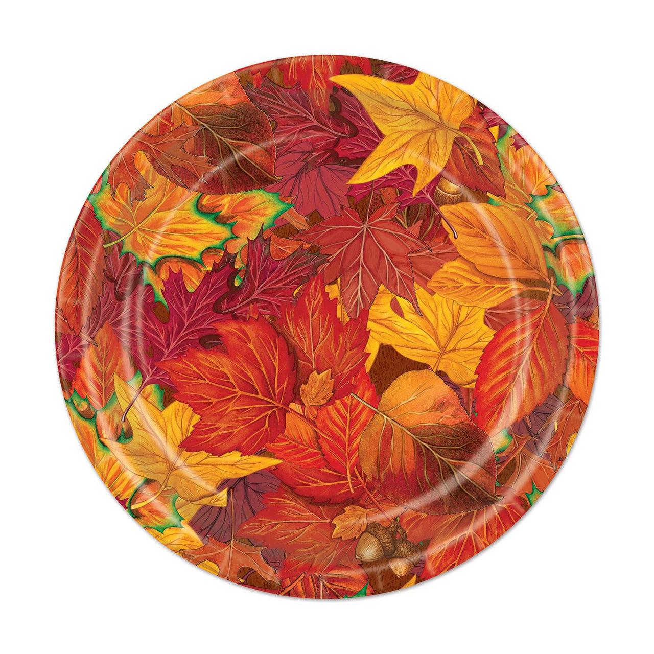 Thanksgiving Fall Leaf Paper Plates 7 inch - Bulk 96 Pack