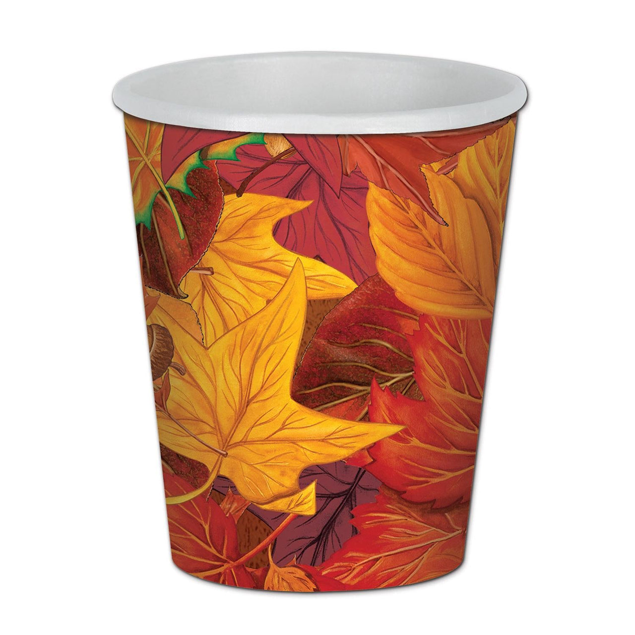 Thanksgiving Fall Leaf Beverage Cups - Bulk 96 Pack