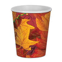 Thanksgiving Fall Leaf Beverage Cups - Bulk 96 Pack