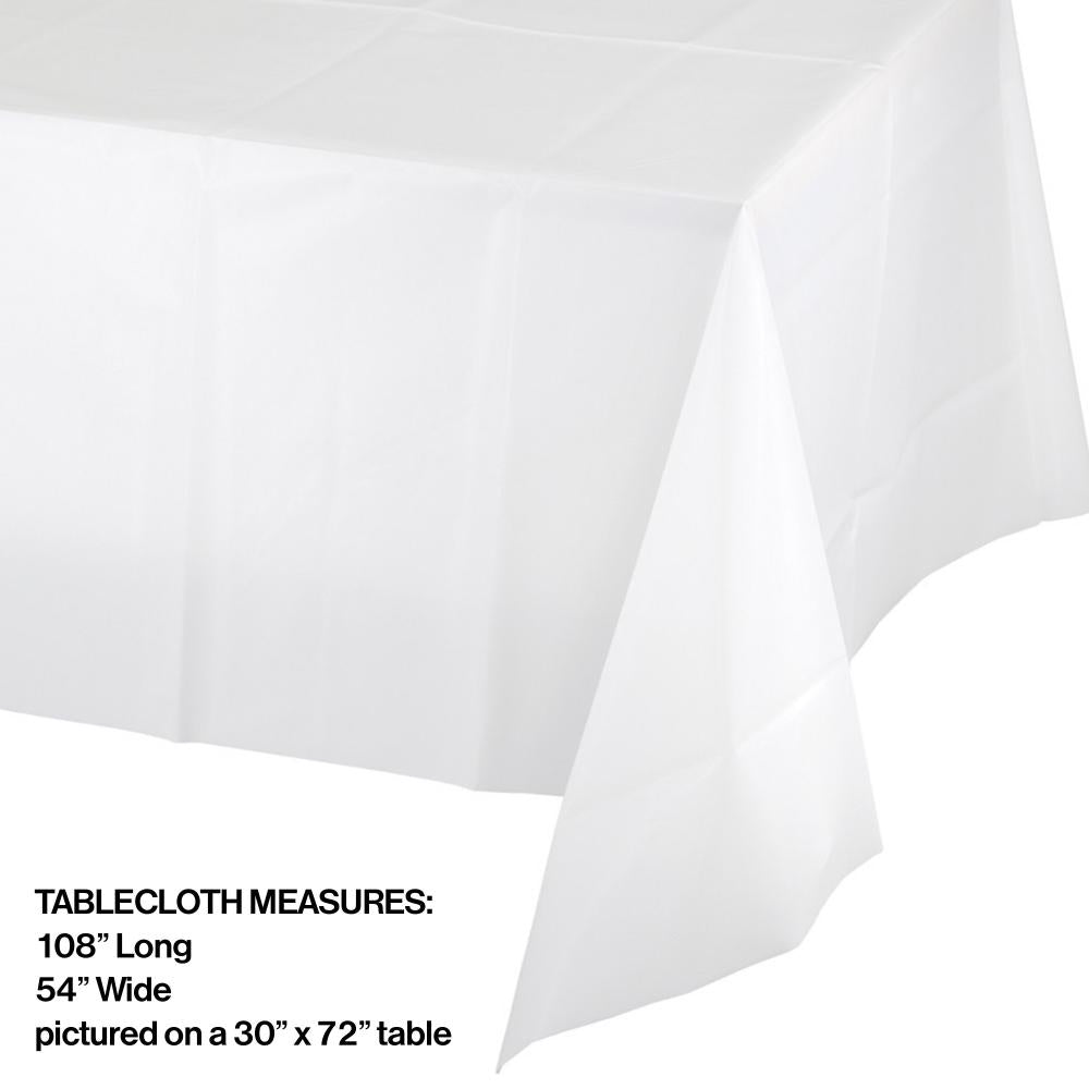 12ct Bulk Value Friendly White Plastic Table Cover