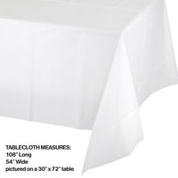White Plastic Tablecover 54
