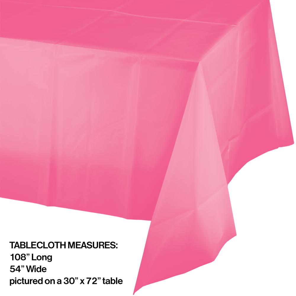 Candy Pink Plastic Tablecover 54" X 108" Party Decoration