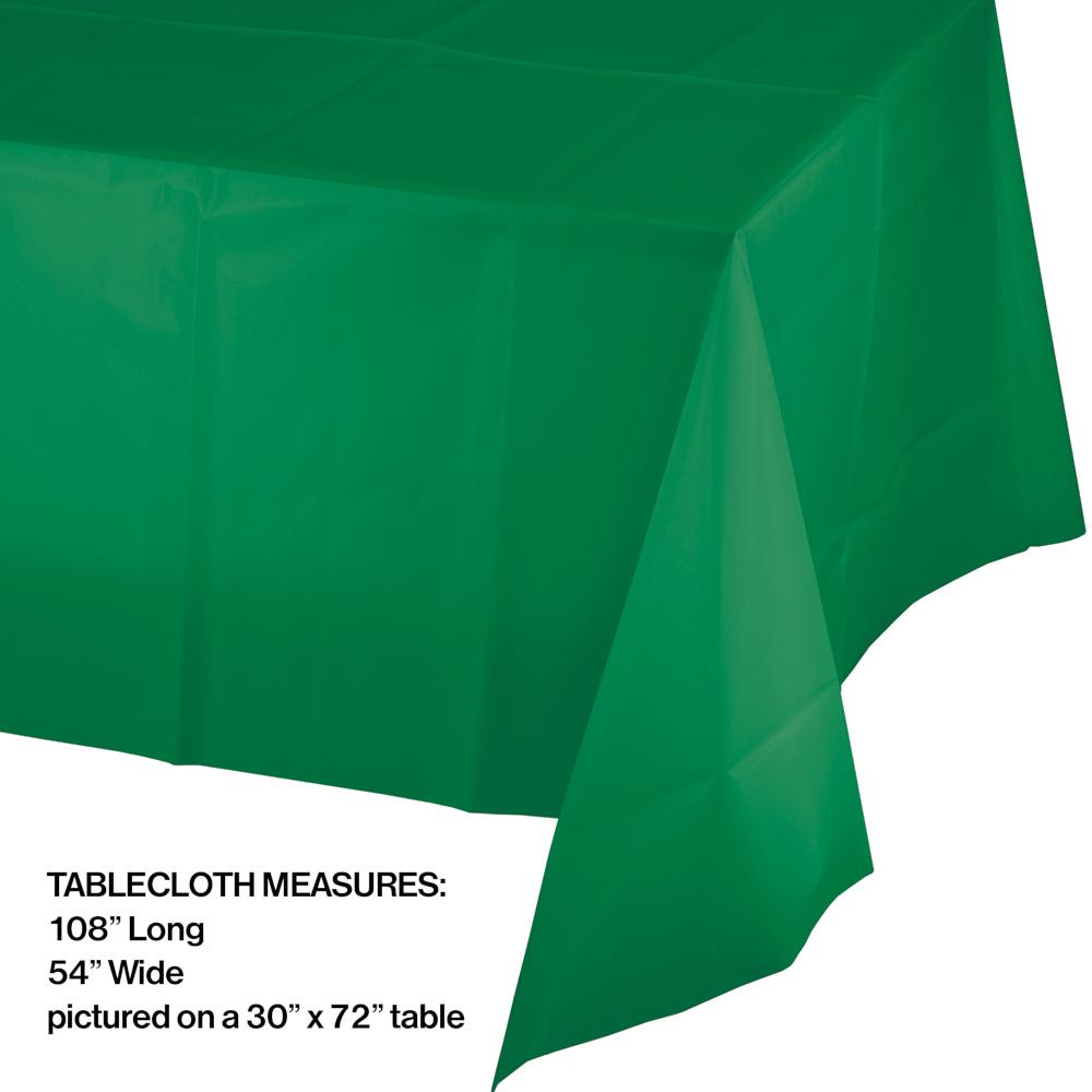 12ct Bulk Value Friendly Emerald Green Plastic Table Cover
