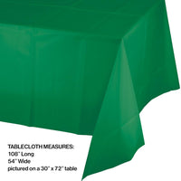 12ct Bulk Value Friendly Emerald Green Plastic Table Cover