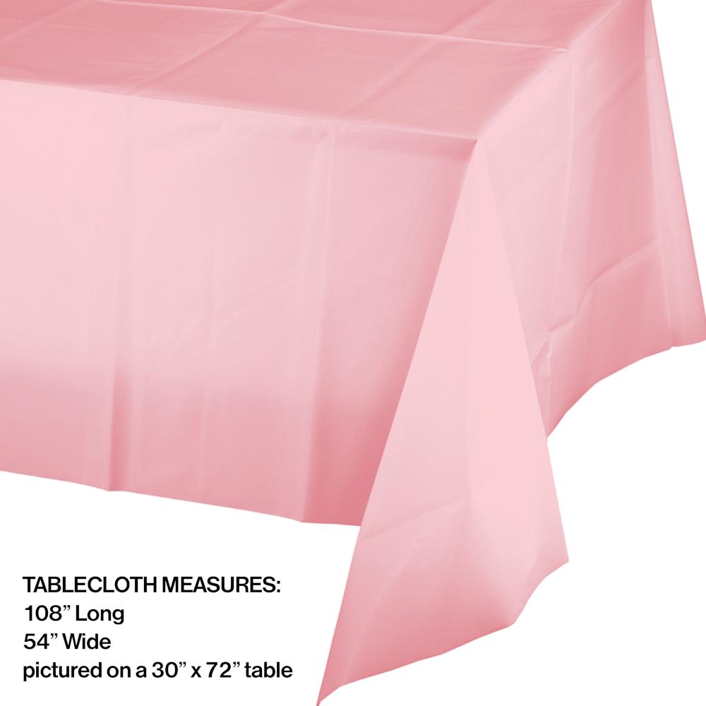 12ct Bulk Value Friendly Classic Pink Plastic Table Cover