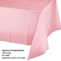 12ct Bulk Value Friendly Classic Pink Plastic Table Cover
