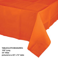 Sunkissed Orange Plastic Tablecover 54