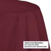 Burgundy Round Polylined TIssue Tablecover, 82