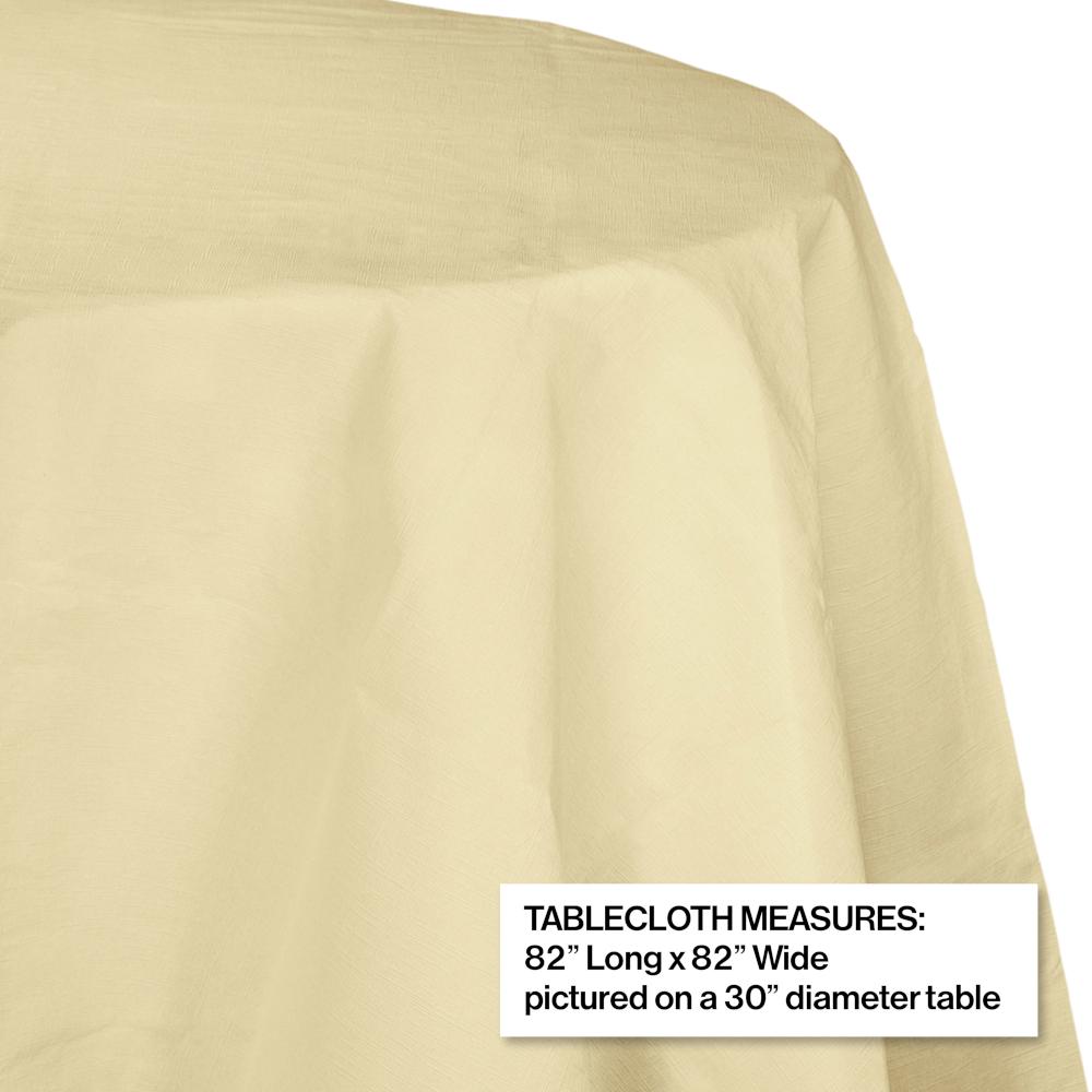 Ivory Round Polylined TIssue Tablecover, 82" Party Decoration