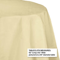 Ivory Round Polylined TIssue Tablecover, 82