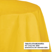 School Bus Yellow Round Polylined TIssue Tablecover, 82