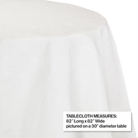 White Round Polylined TIssue Tablecover, 82