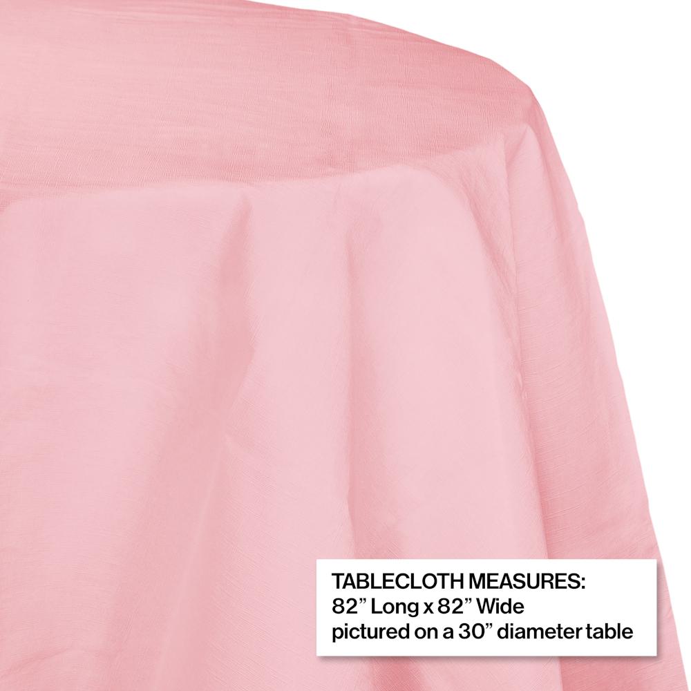 Classic Pink Round Polylined TIssue Tablecover, 82" Party Decoration