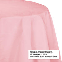 Classic Pink Round Polylined TIssue Tablecover, 82