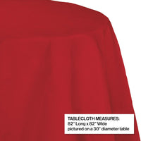Classic Red Round Polylined TIssue Tablecover, 82