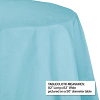 Pastel Blue Round Polylined TIssue Tablecover, 82