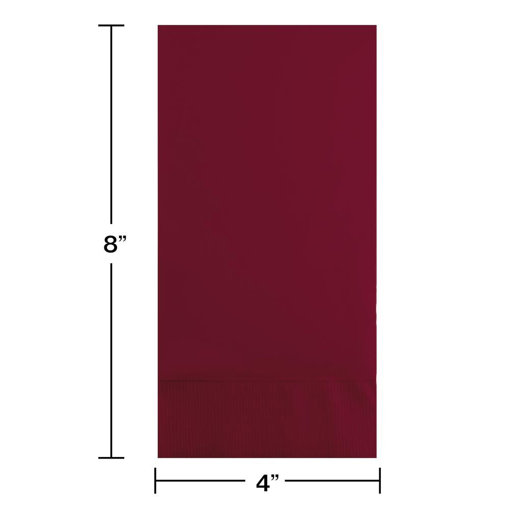 Burgundy Guest Towel, 3 Ply (16/Pkg)