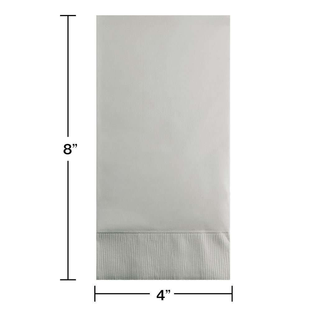 192 pc Bulk Shimmering Silver 3 Ply Guest Towels