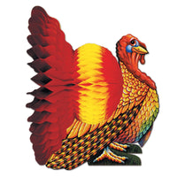 12 Inch- Thanksgiving Tissue Turkey Centerpiece - Bulk 12 Pack