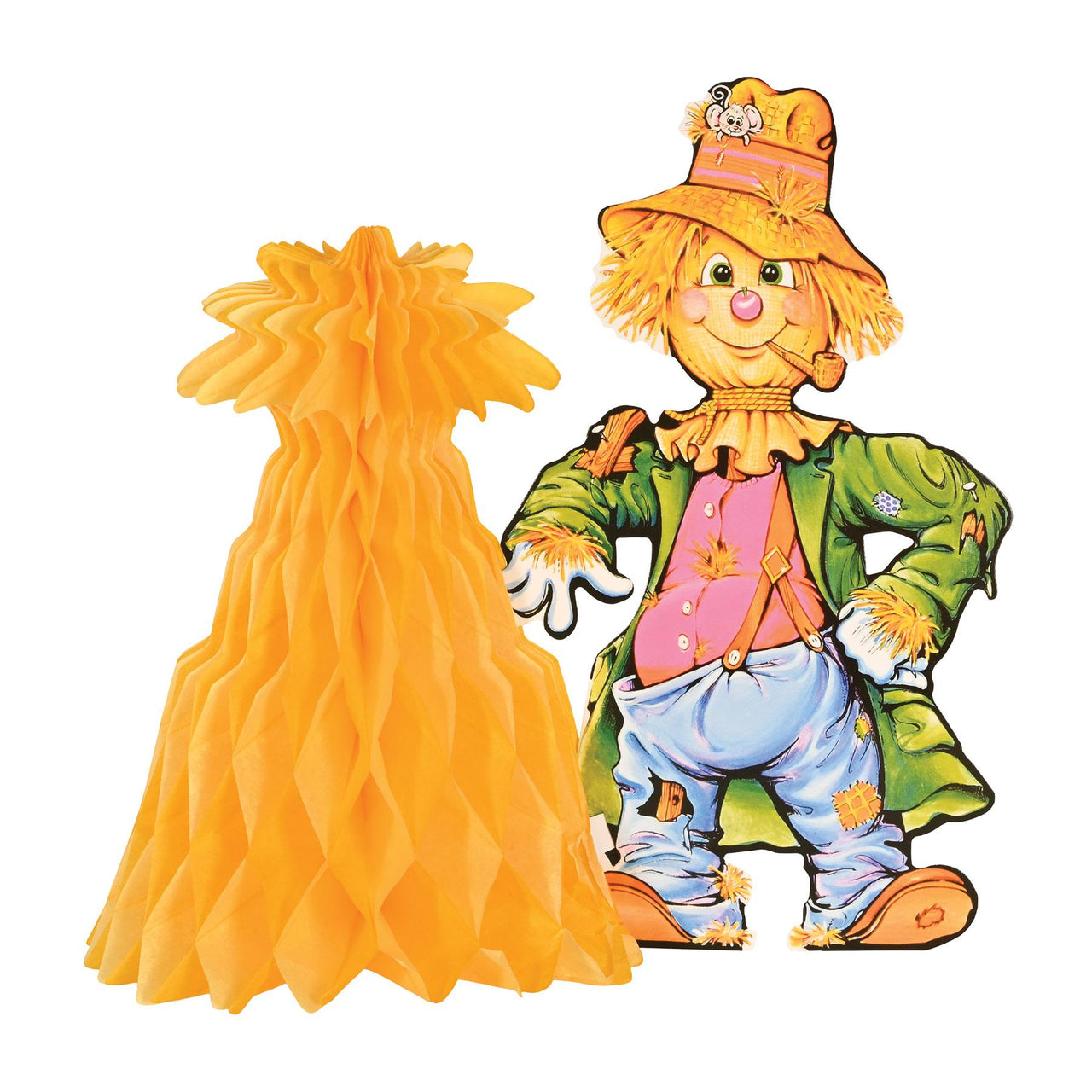 Scarecrow with Tissue Cornshock Centerpiece - Bulk 12 Pack