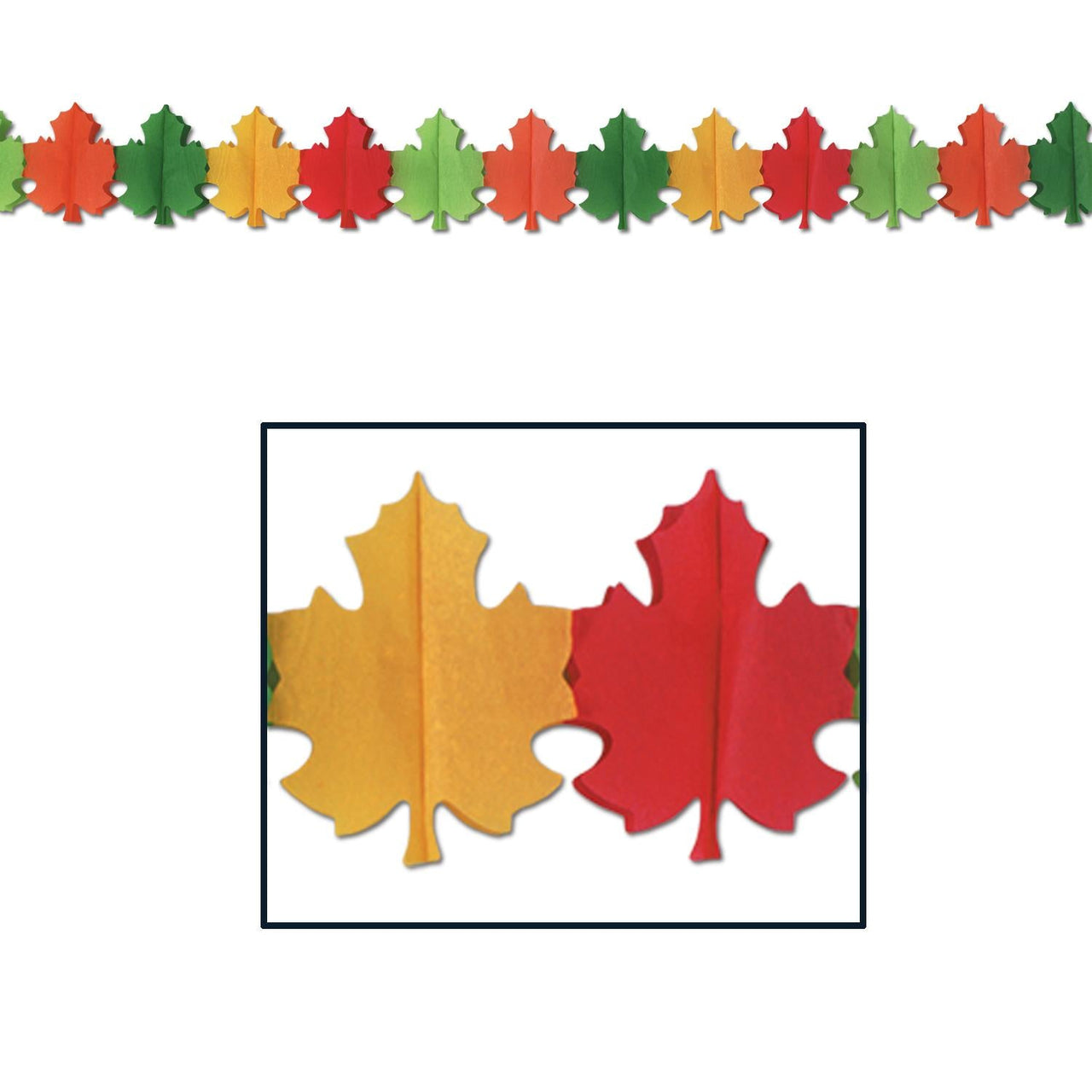 Thanksgiving Fall Leaf Garland - Bulk 12 Pack