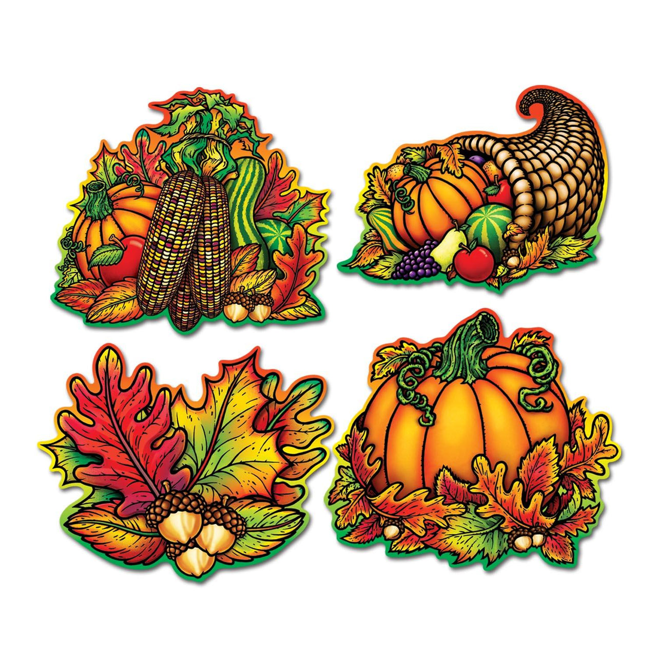 Thanksgiving Packaged Autumn Splendor Cutouts - Bulk 48 Pack