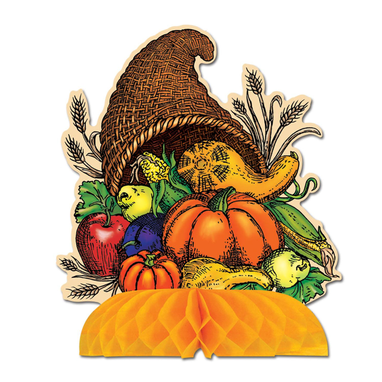 Thanksgiving Cornucopia Centerpiece - Bulk 12 Pack