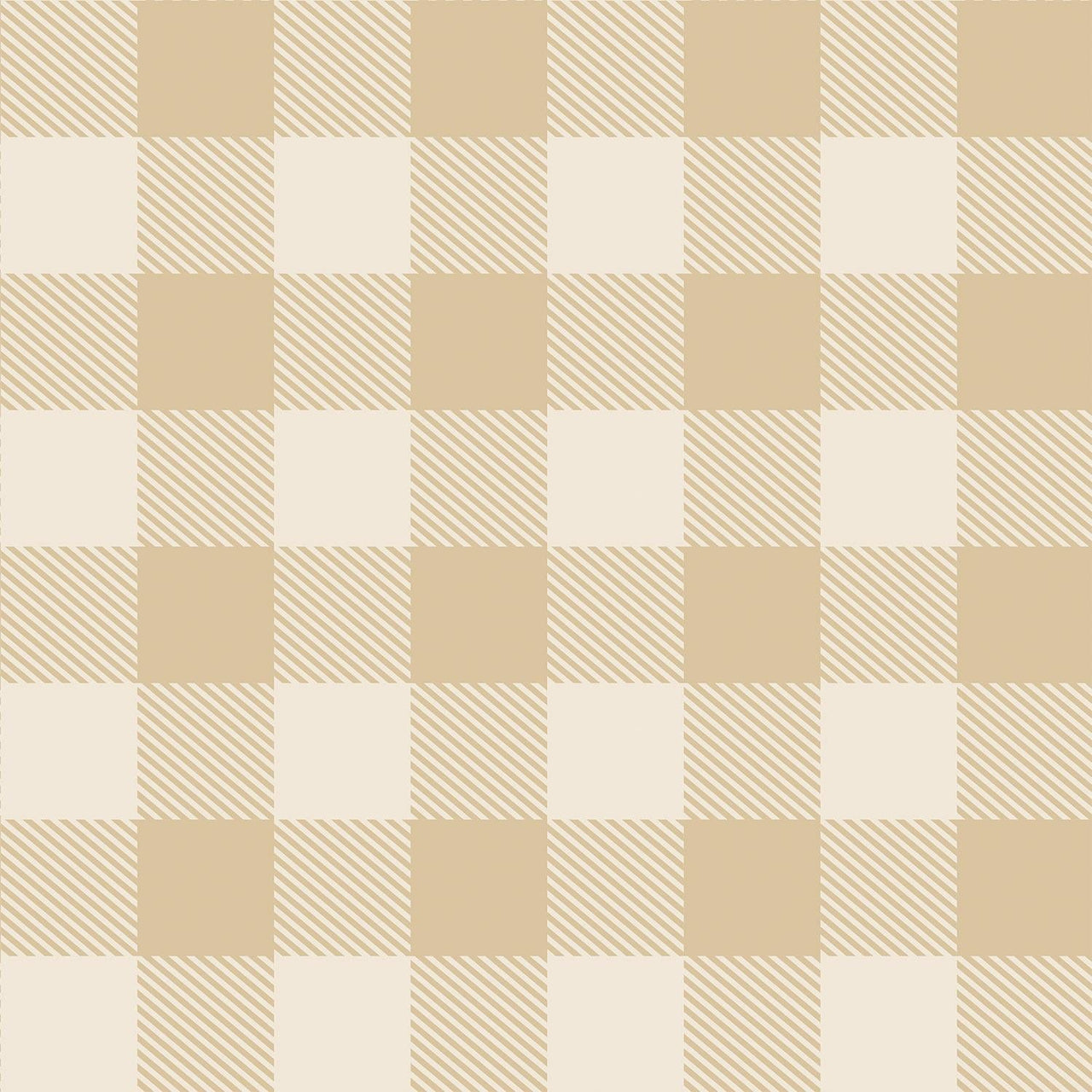 Beistle Plaid Tablecover - Beige & Cream (Case of 12)