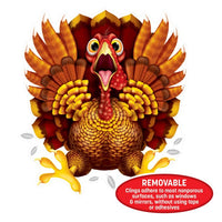 12 Pack Bulk Crazy Turkey Car Cling Thanksgiving Window Decoration - view 4