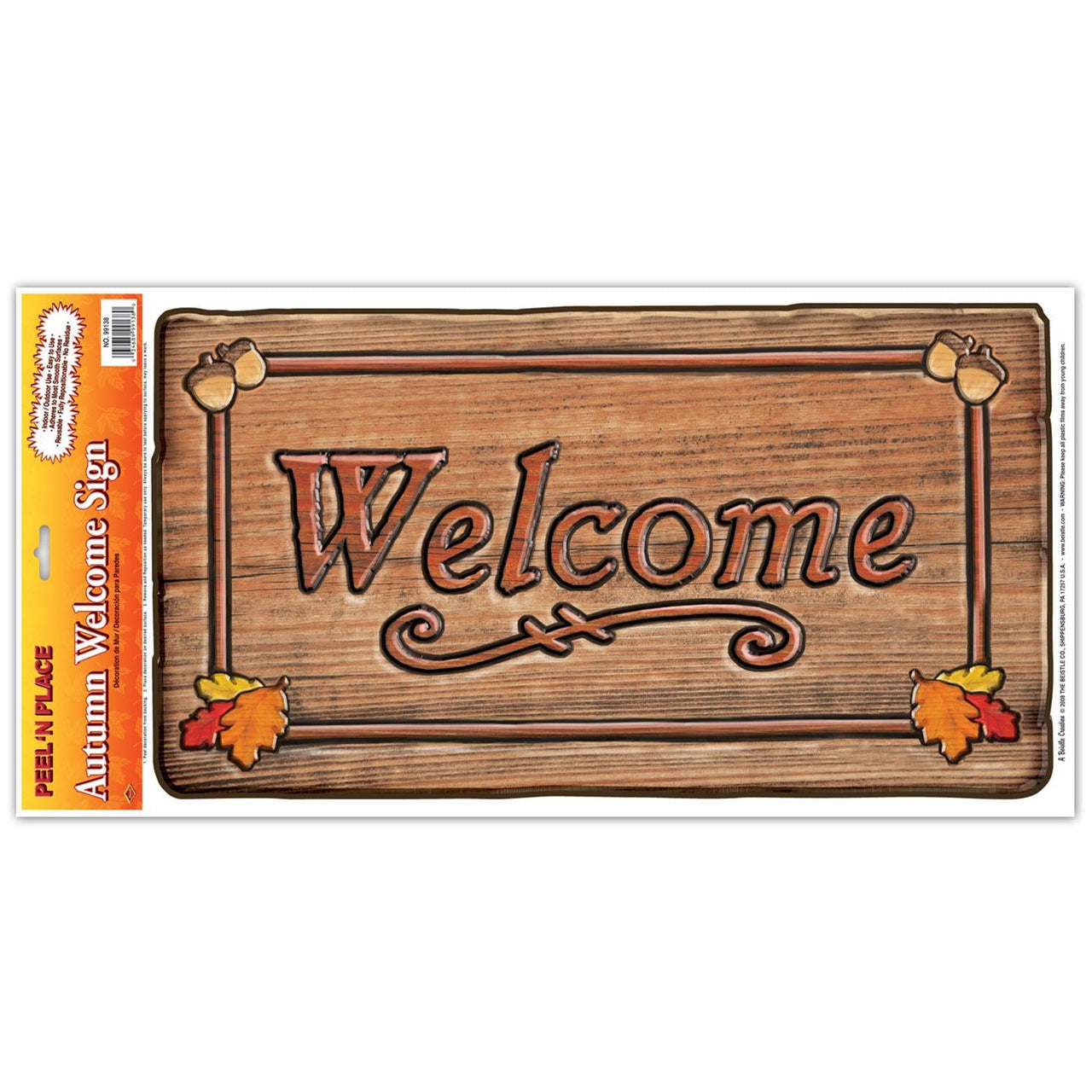 Thanksgiving Autumn Welcome Sign Peel 'N Place Clings - Bulk/12 Clings