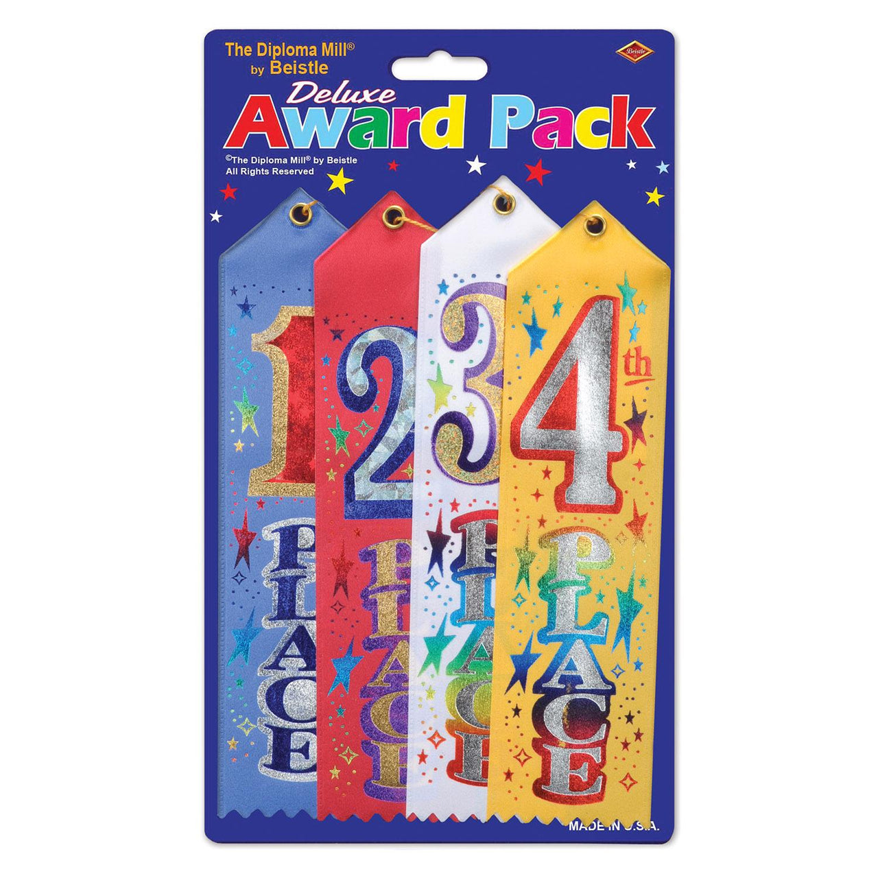 1st/2nd/3rd/4th Place Award Pack Ribbons - Bulk 6 Pack