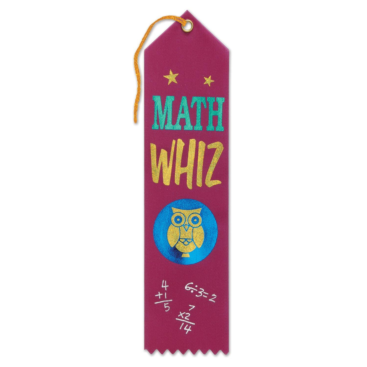Math Whiz Award Ribbon - Bulk 6 Pack