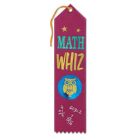 Math Whiz Award Ribbon - Bulk 6 Pack