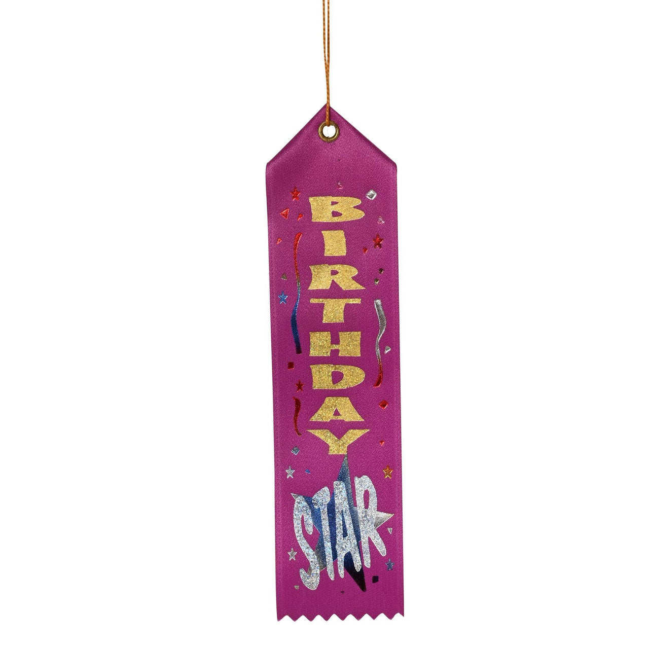 Birthday Party Star Award Ribbon - Bulk 6 Pack