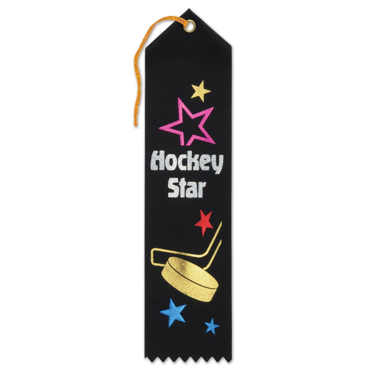 Hockey Star Award Party Ribbon - Bulk 6 Pack