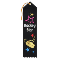 Hockey Star Award Party Ribbon - Bulk 6 Pack