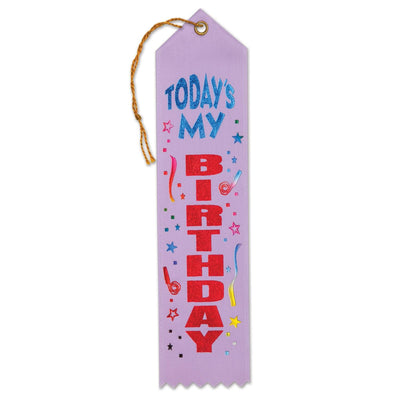 Today's My Birthday Award Ribbon - Bulk 6 Pack