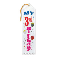 My 3rd Birthday Party Award Ribbon - Bulk 6 Pack