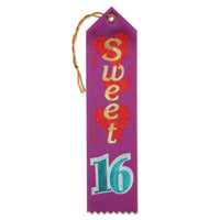 Sweet 16 Award Ribbon - Bulk 6 Pack